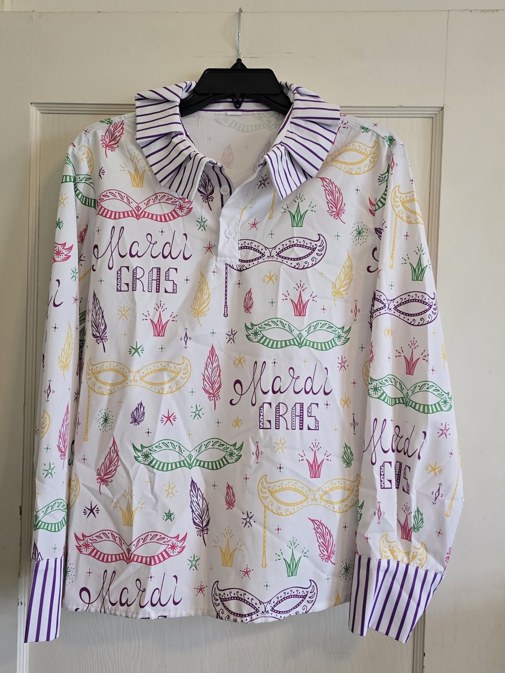 CherryBetty Mardi Gras Blouse - L